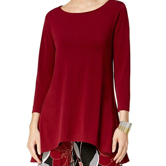 Alfani Womens Hi-Low Three-Quarter Sleeves Tunic T - Picture 1 of 2
